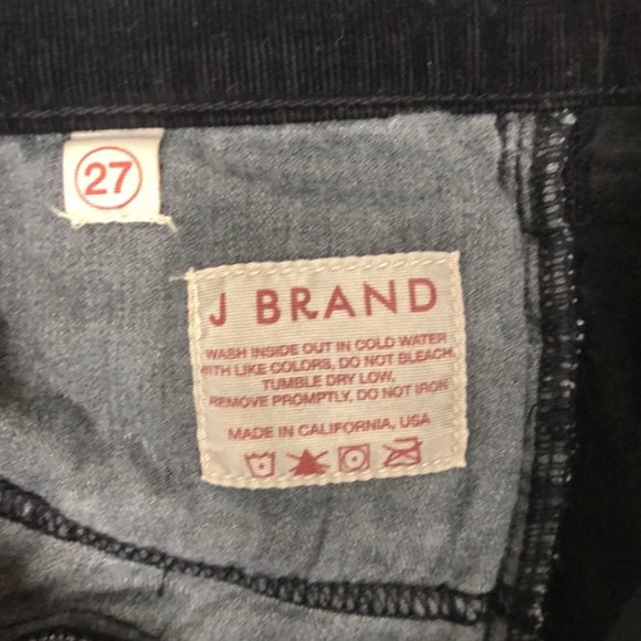 J Brand Corduroy Black Pants - 27 - Picture 4 of 4